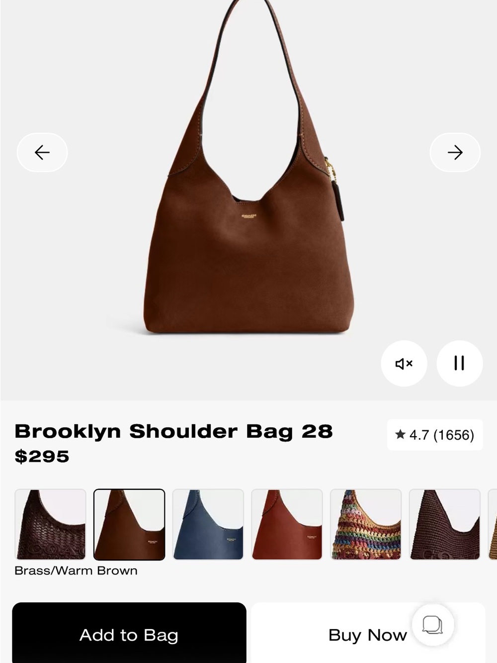 Coach Suede Brooklyn 28 , like new